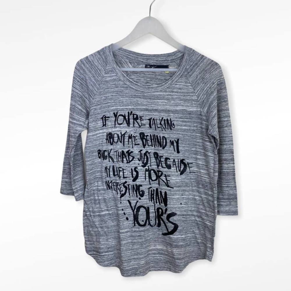 291 Venice 3/4 Sleeve Top Gray Size Small